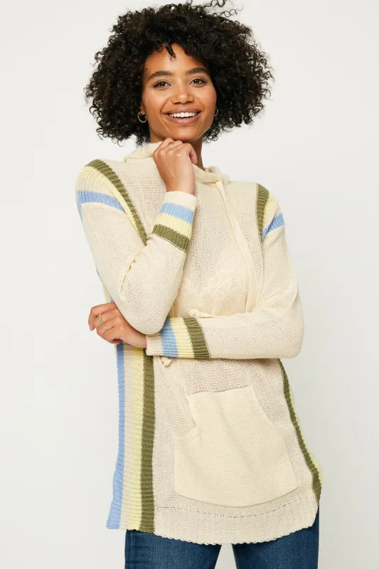 Womens Stripe Detail Sweater Knit Hoodie sold by Hayden