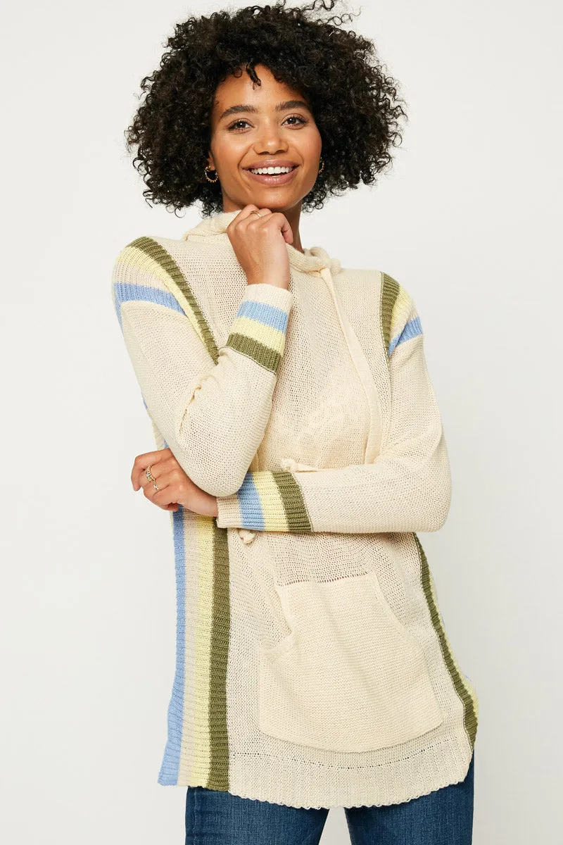 Womens Stripe Detail Sweater Knit Hoodie sold by Hayden