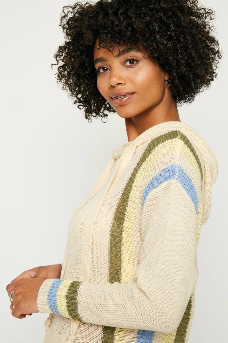 Womens Stripe Detail Sweater Knit Hoodie sold by Hayden product image thumbnail 2