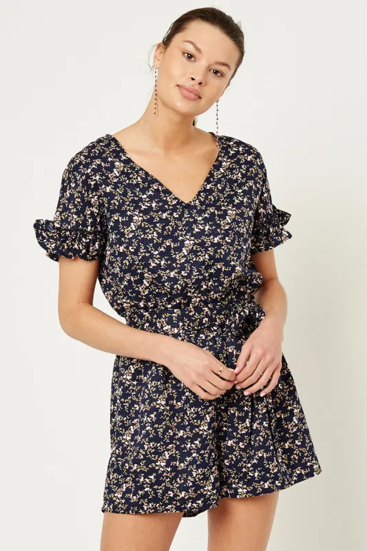 Womens Floral Ruffle Romper sold by Hayden