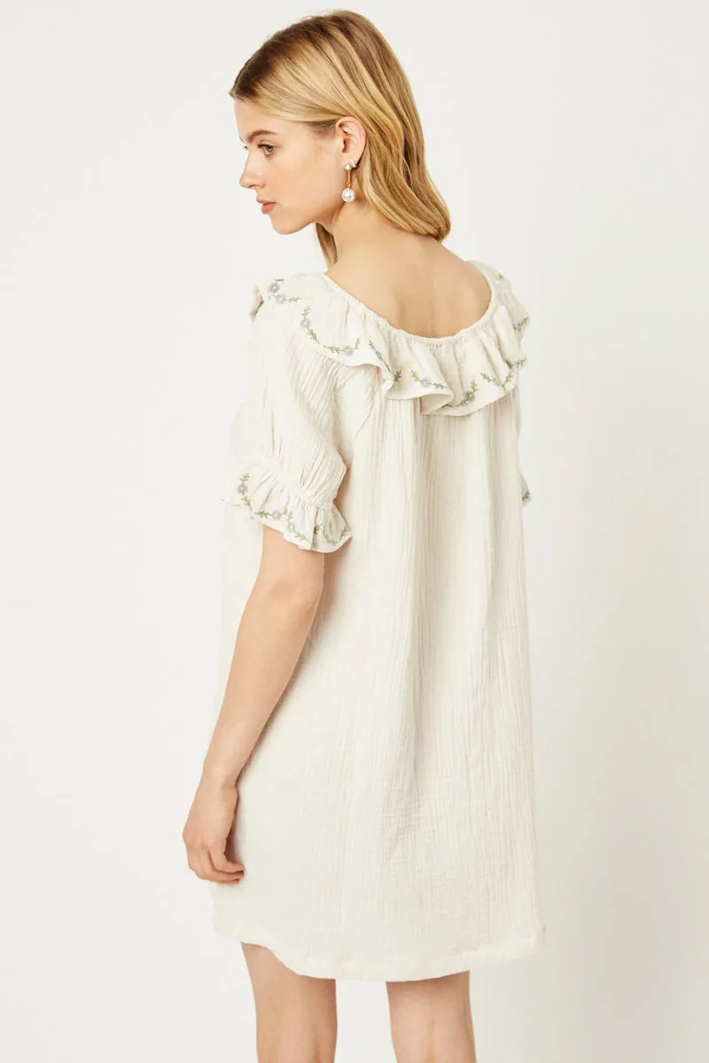 Womens Floral Embroidered Scoop Neck Tunic Dress sold by Hayden product image thumbnail 2