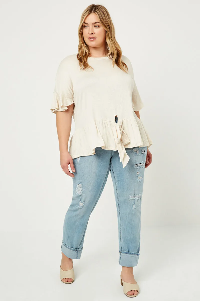 Womens Tie-Front Ruffle Swing Top sold by Hayden product image thumbnail 3