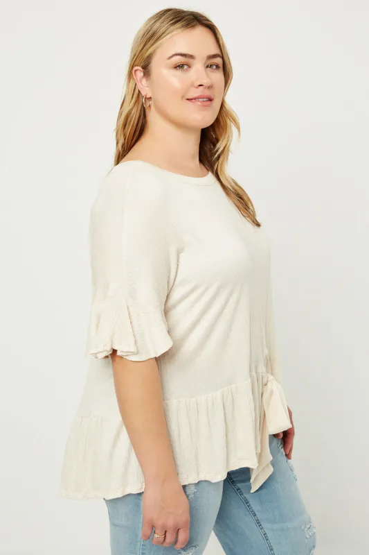 Womens Tie-Front Ruffle Swing Top sold by Hayden
