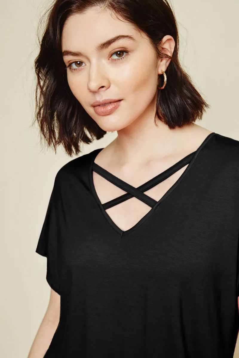 Womens V-Neck Dolman Knit Tee sold by Hayden product image thumbnail 4