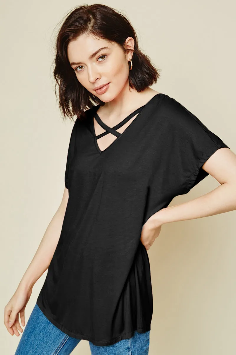 Womens V-Neck Dolman Knit Tee sold by Hayden