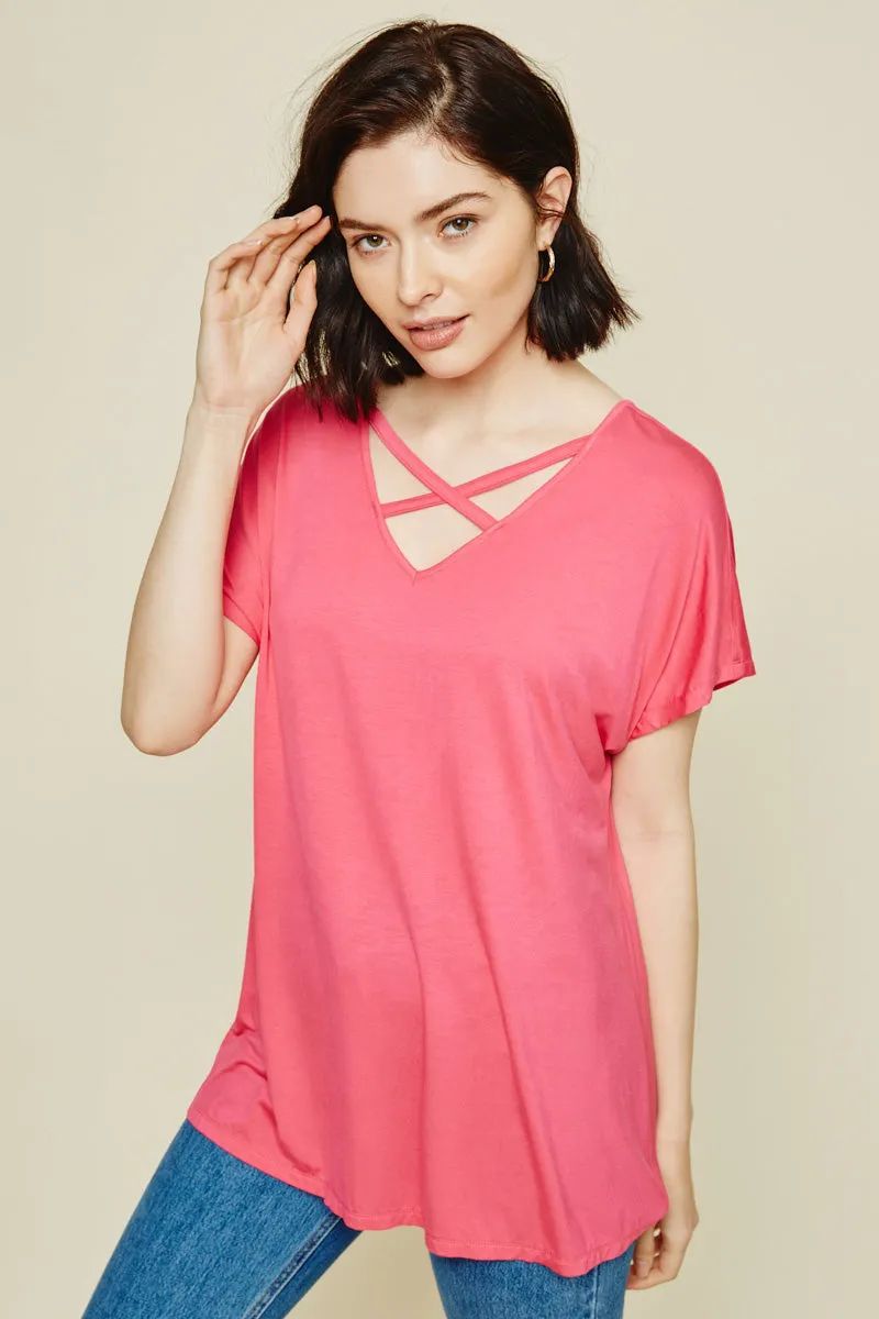 Womens V-Neck Dolman Knit Tee sold by Hayden product image thumbnail 5