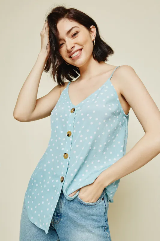 Womens Button-Down Polka-Dot Tank sold by Hayden