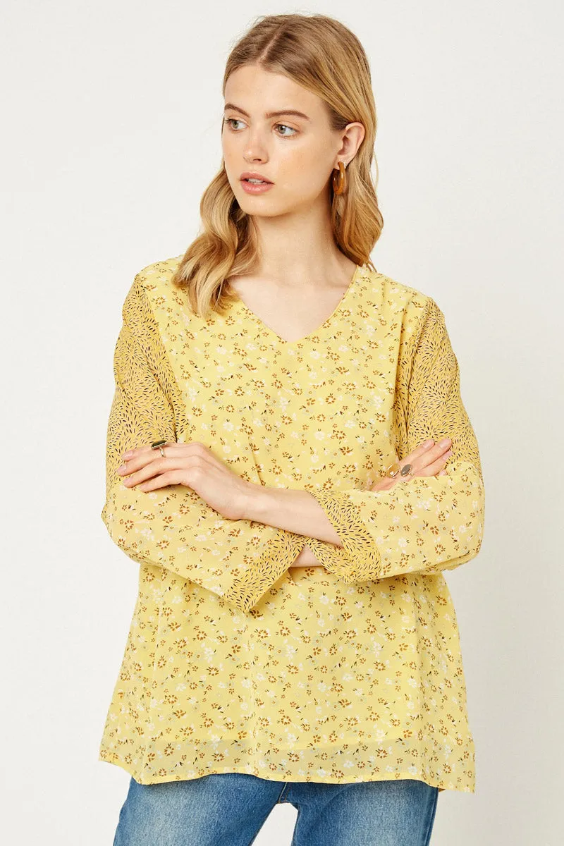 Womens Floral Bell Sleeve Blouse sold by Hayden