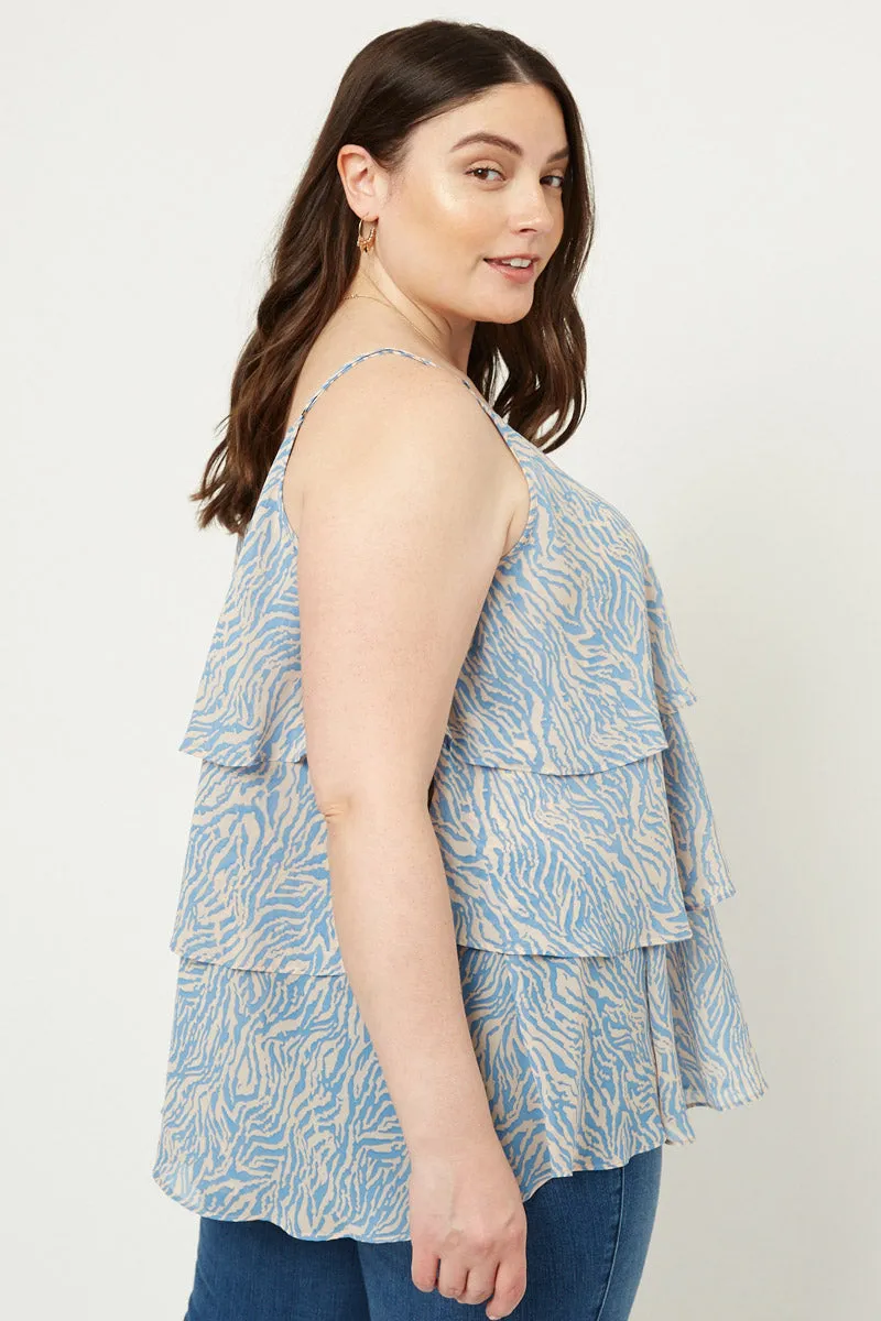 Womens Zebra Tiered Tank sold by Hayden product image thumbnail 2