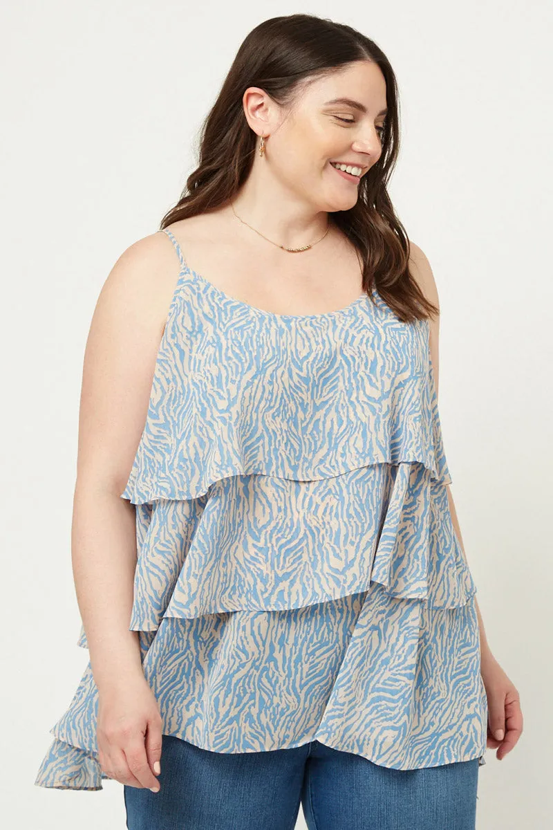 Womens Zebra Tiered Tank sold by Hayden