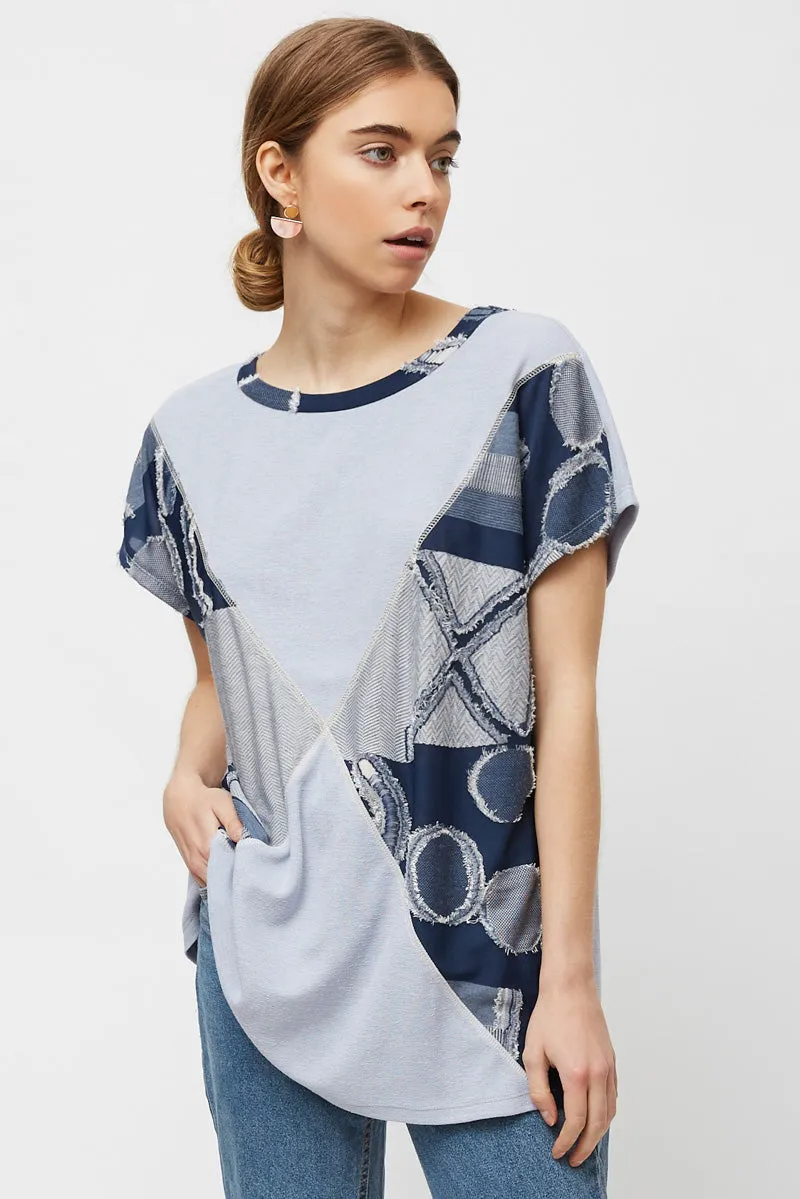 Womens Geometric Printed Distressed Tee sold by Hayden