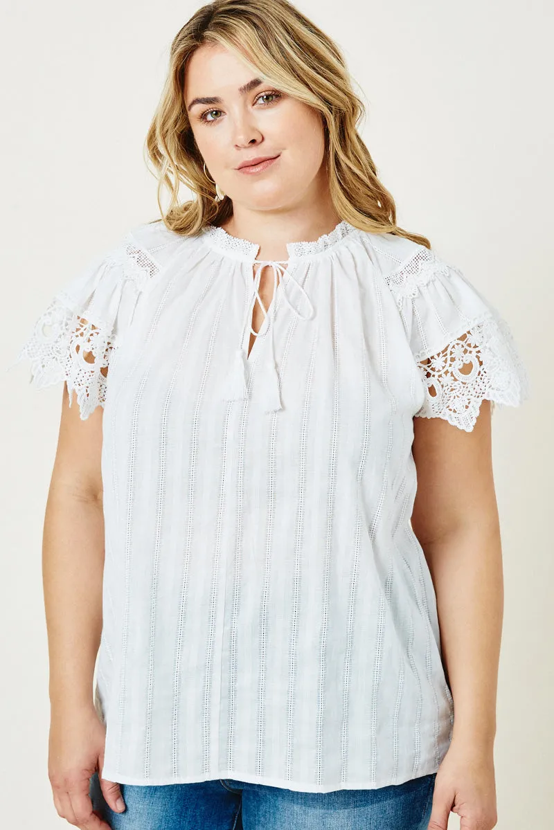 Womens Lace Tassel-Tie Top sold by Hayden product image thumbnail 3