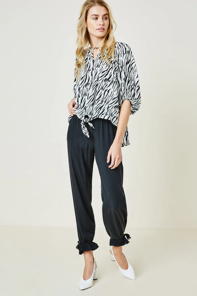Womens Zebra Print Tie Front Top sold by Hayden product image thumbnail 4