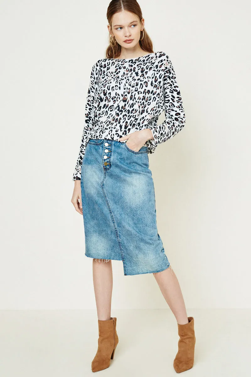 Womens Leopard Knit Sweater Top sold by Hayden product image thumbnail 3