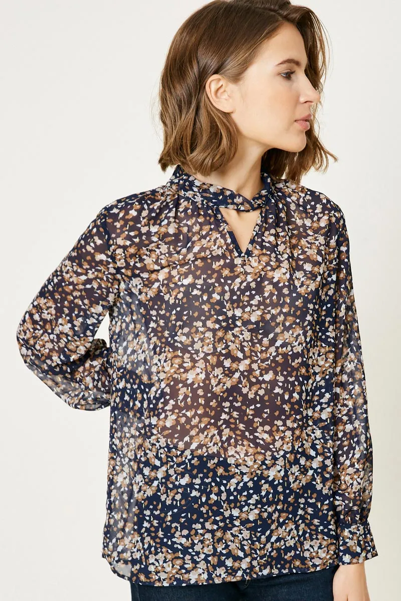 Womens Printed Cutout Puff Sleeve Top sold by Hayden product image thumbnail 3