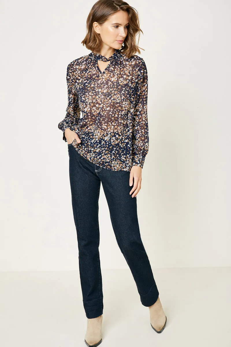 Womens Printed Cutout Puff Sleeve Top sold by Hayden product image thumbnail 4