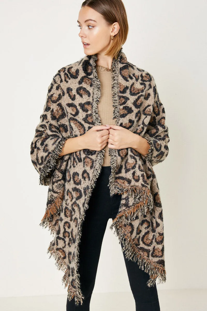 Womens Leopard Shawl Poncho sold by Hayden product image thumbnail 4