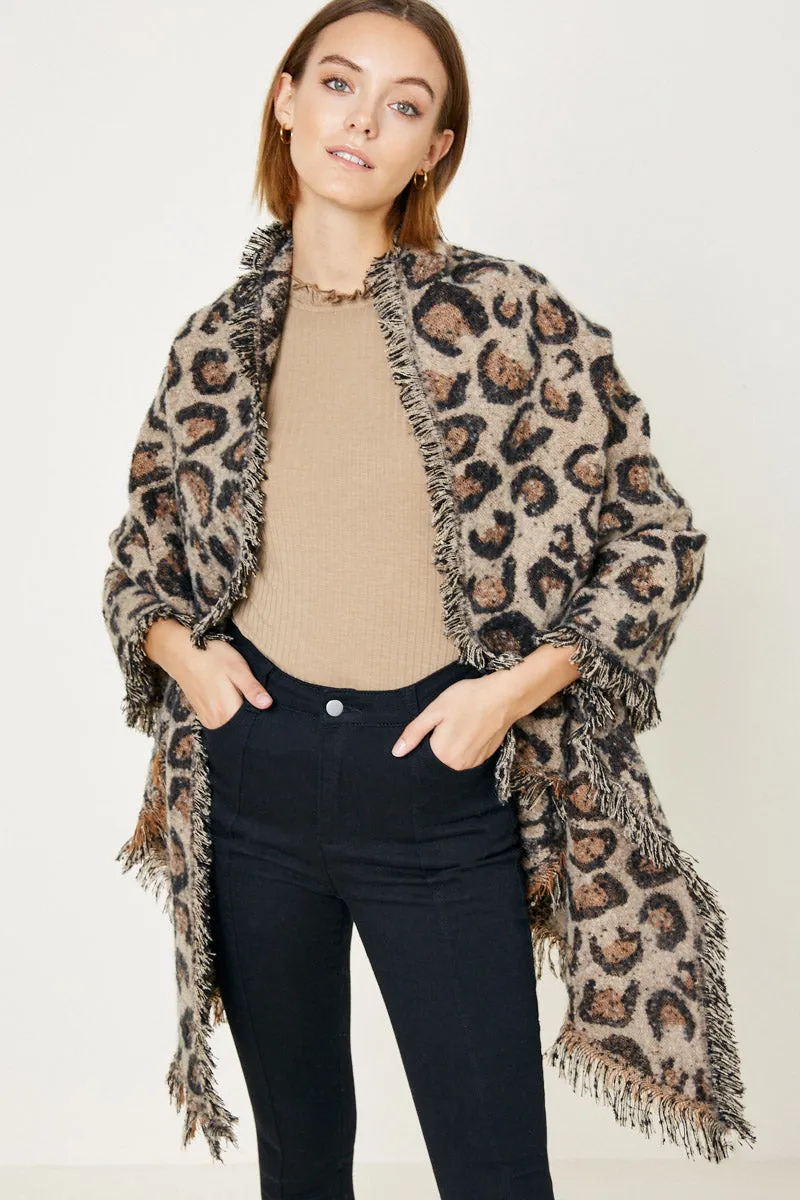 Womens Leopard Shawl Poncho sold by Hayden