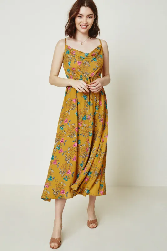 Womens Floral Cowl Neck Maxi Dress sold by Hayden
