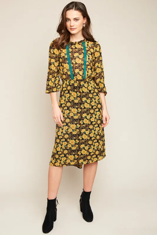 Womens Printed A-Line Midi Dress made by Hayden