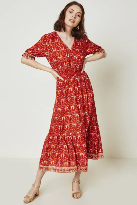 Womens Button-Down Printed Midi Dress sold by Hayden