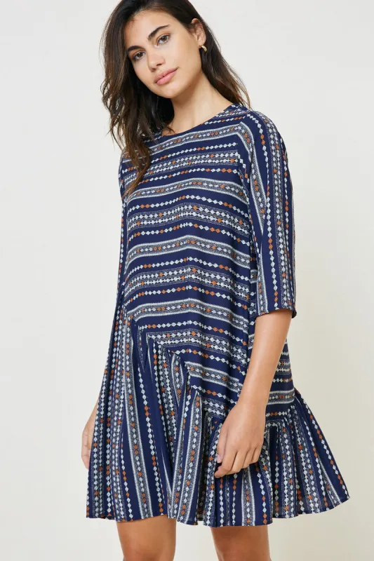 Womens Printed Ruffle Swing Dress sold by Hayden