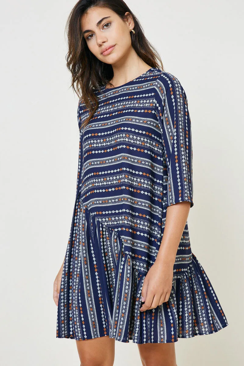 Womens Printed Ruffle Swing Dress sold by Hayden