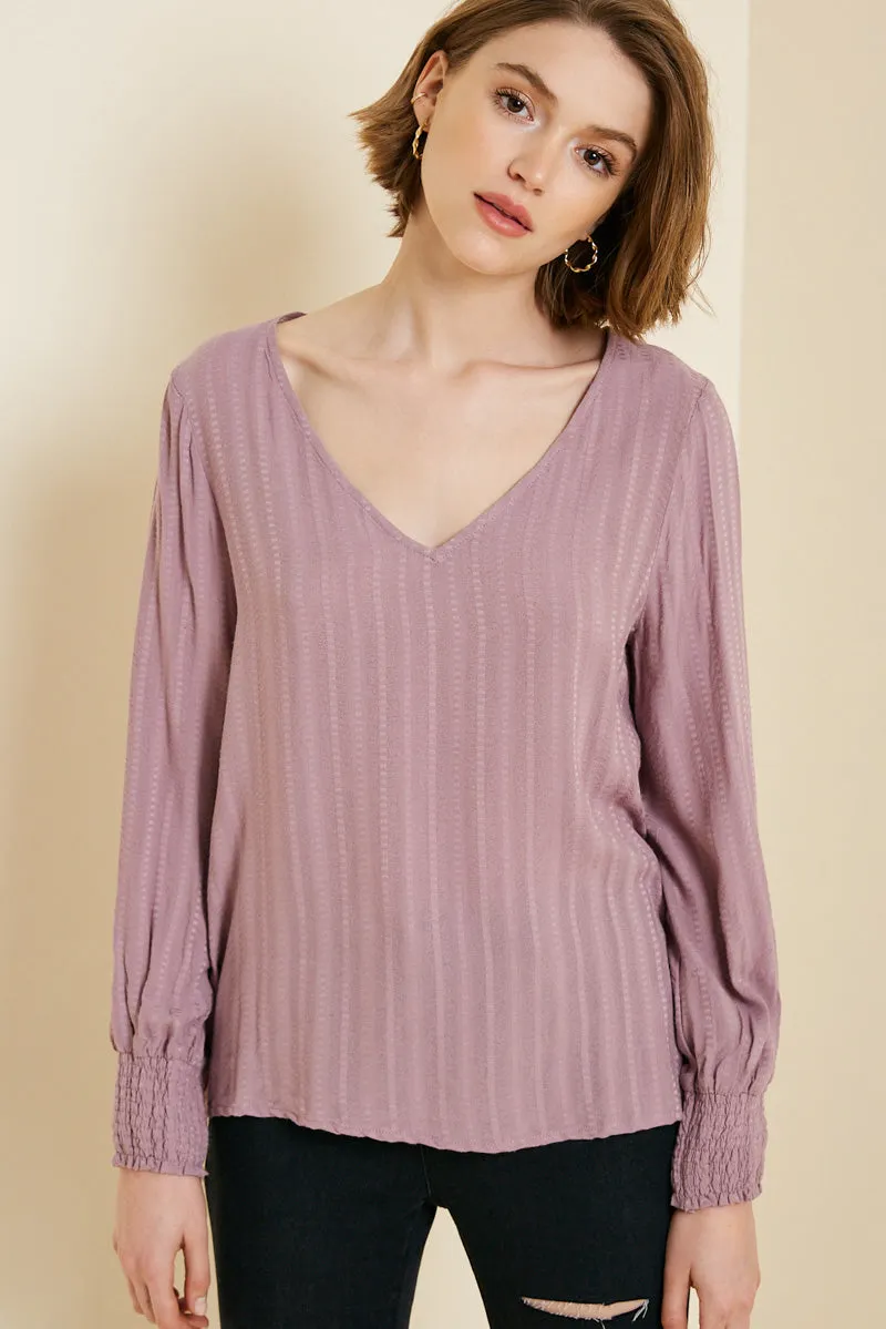 Womens Plunging Smock Sleeve Top sold by Hayden