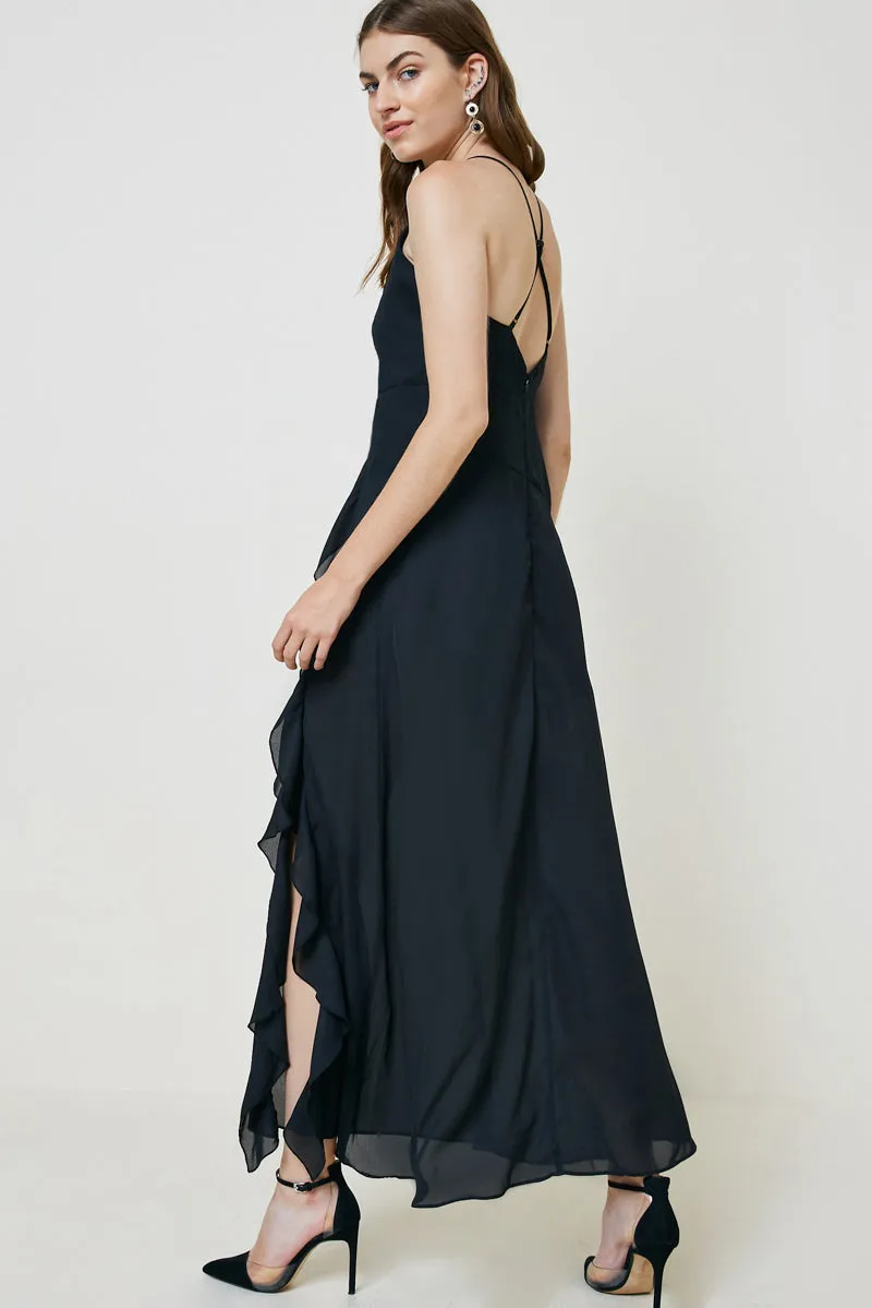 Womens Surplice Ruffle Front Slit Maxi Dress sold by Hayden product image thumbnail 2
