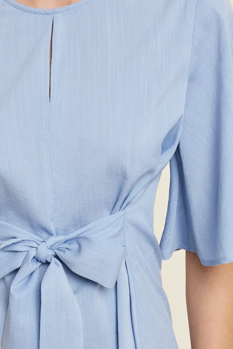 Womens Tie-Front Bell Sleeve Keyhole Top sold by Hayden product image thumbnail 5