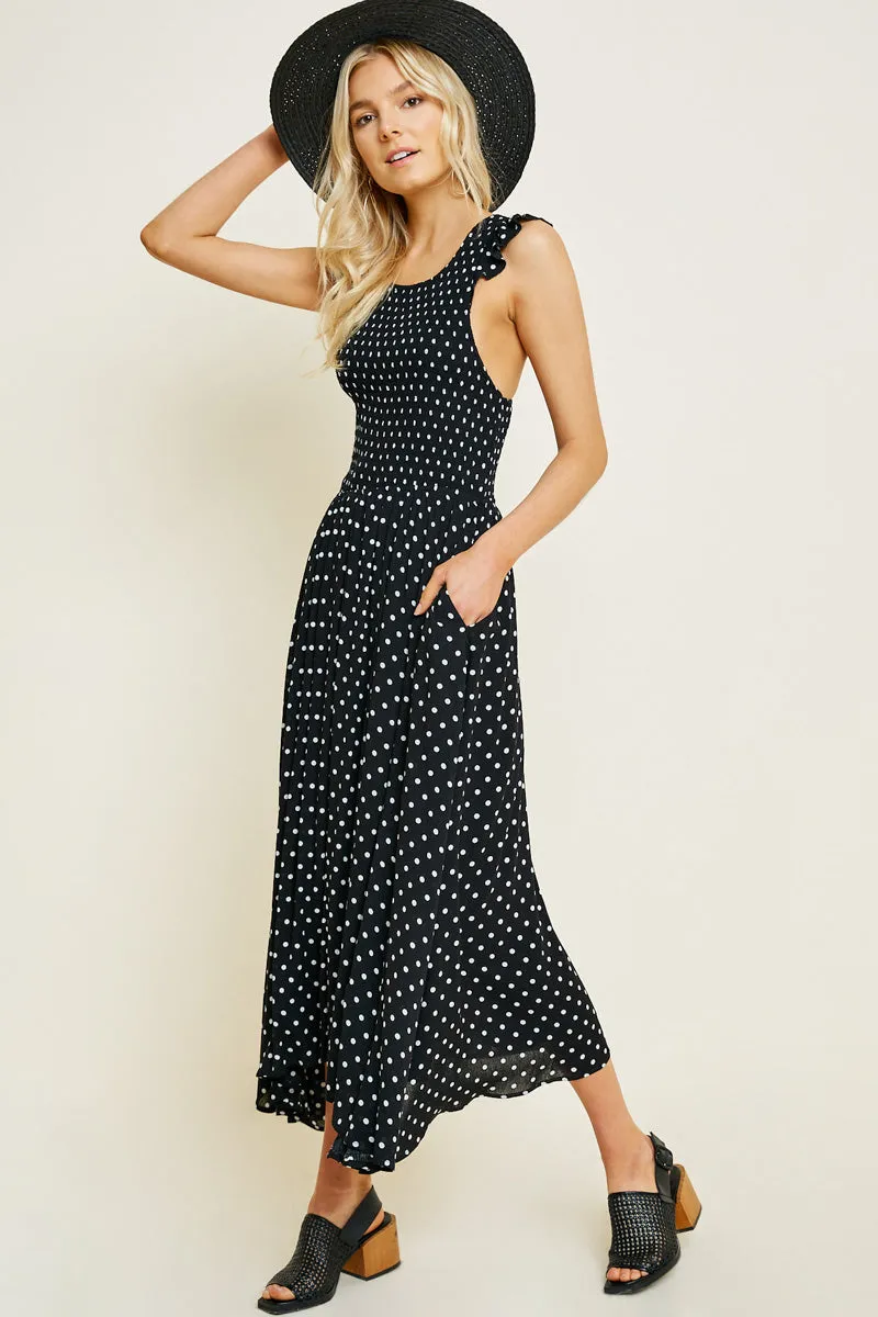 Womens Polka-Dot Smock Midi Dress sold by Hayden product image thumbnail 3