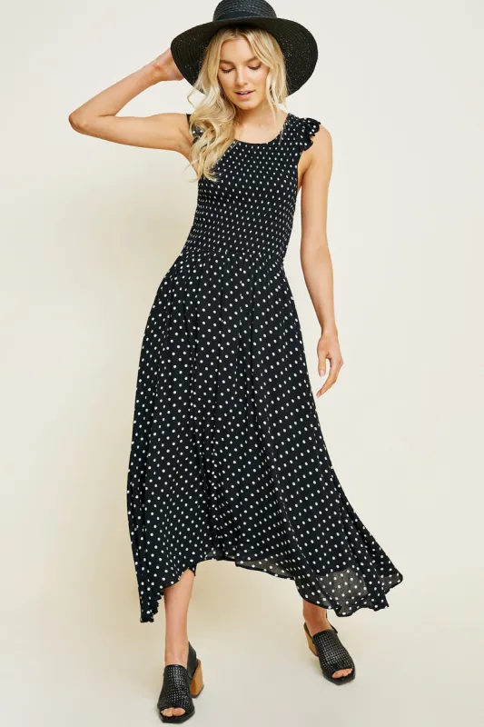 Womens Polka-Dot Smock Midi Dress made by Hayden