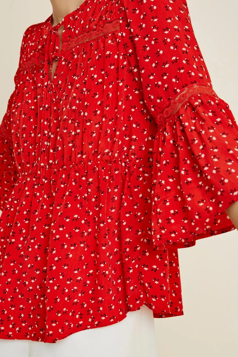 Womens Tiered Floral Lace Tie-Top sold by Hayden product image thumbnail 5