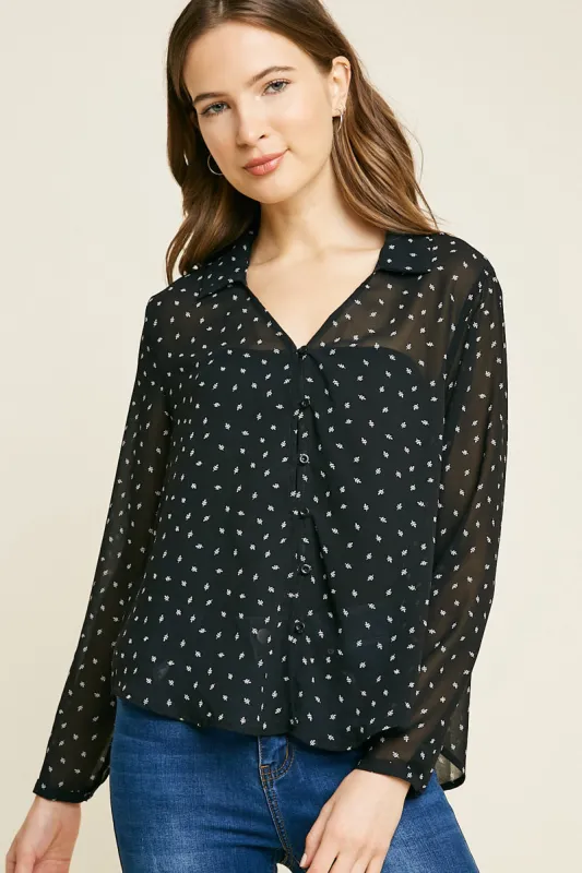 Womens Floral Drape High Low Hem Top sold by Hayden