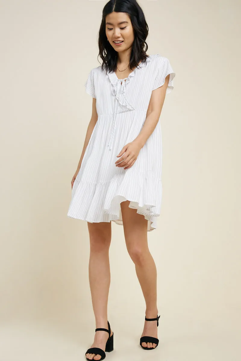 Womens Striped Ruffle Surplice Dress sold by Hayden product image thumbnail 3