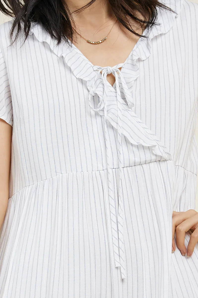 Womens Striped Ruffle Surplice Dress sold by Hayden product image thumbnail 5