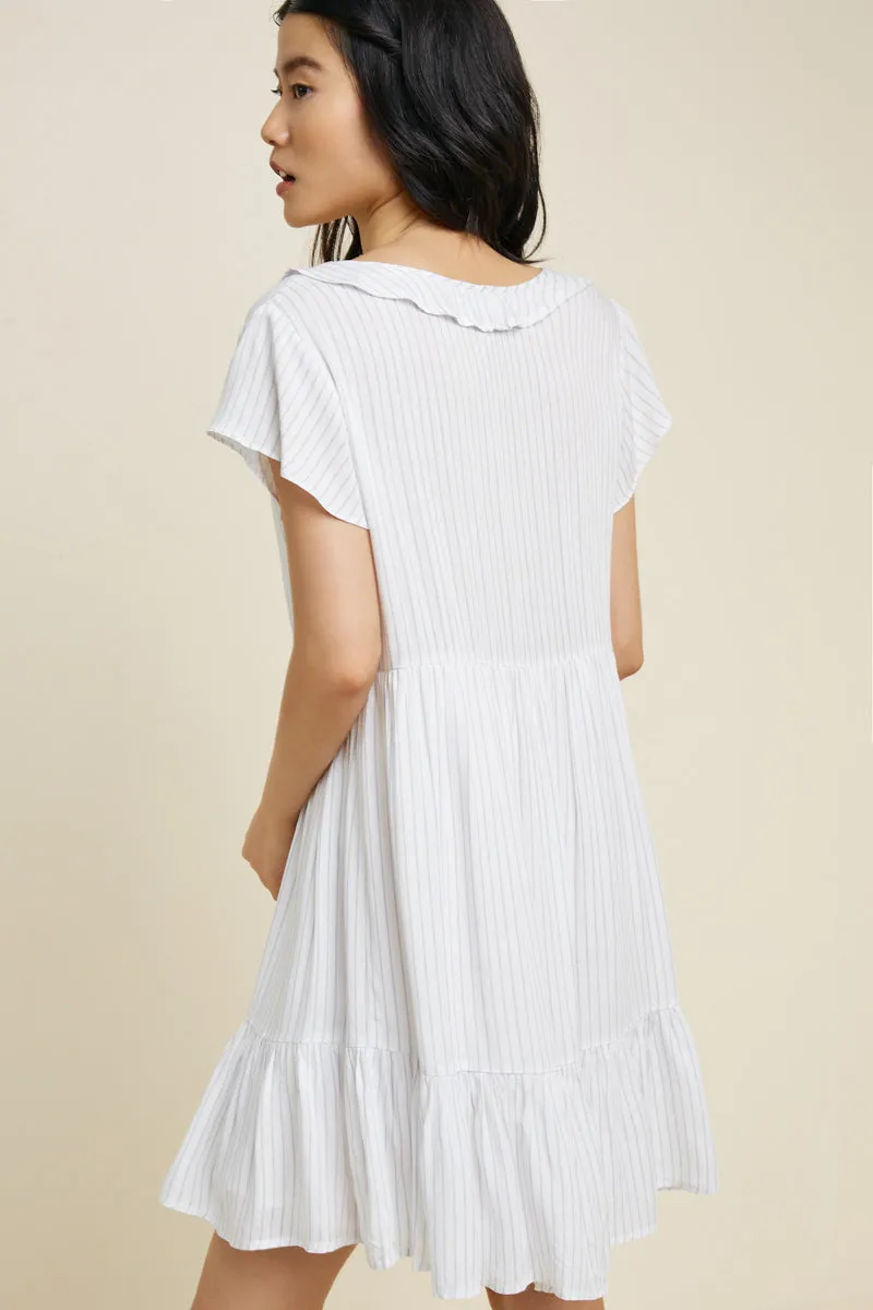 Womens Striped Ruffle Surplice Dress sold by Hayden product image thumbnail 2