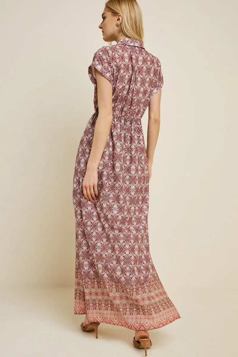 Womens Printed Button-Down Maxi Slit Dress sold by Hayden product image thumbnail 2
