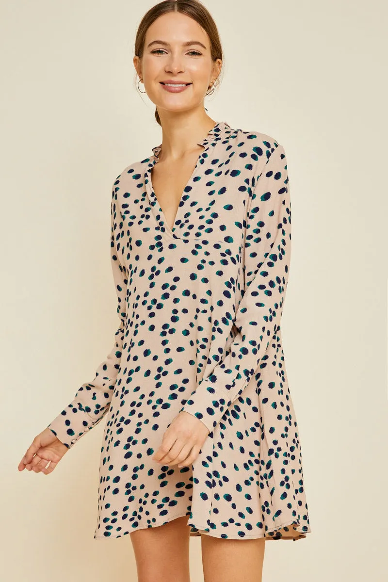 Womens Dotted Ruffle Collar A-Line Dress sold by Hayden product image thumbnail 3