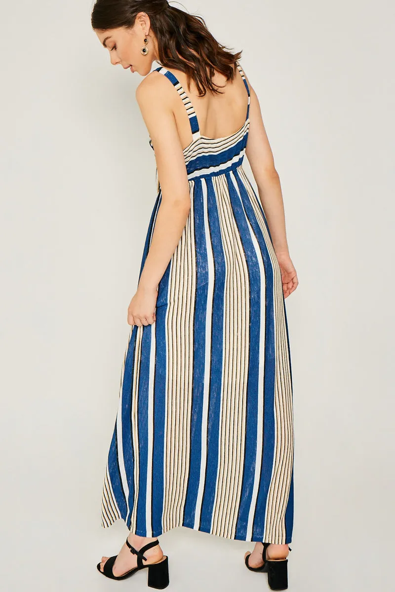 Womens Striped Jersey Knit Tie-Front Dress sold by Hayden product image thumbnail 2