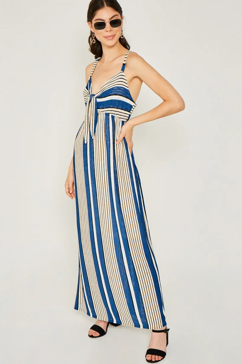 Womens Striped Jersey Knit Tie-Front Dress sold by Hayden product image thumbnail 3