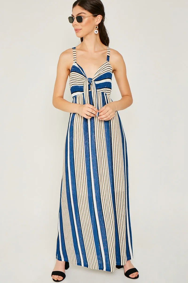 Womens Striped Jersey Knit Tie-Front Dress sold by Hayden