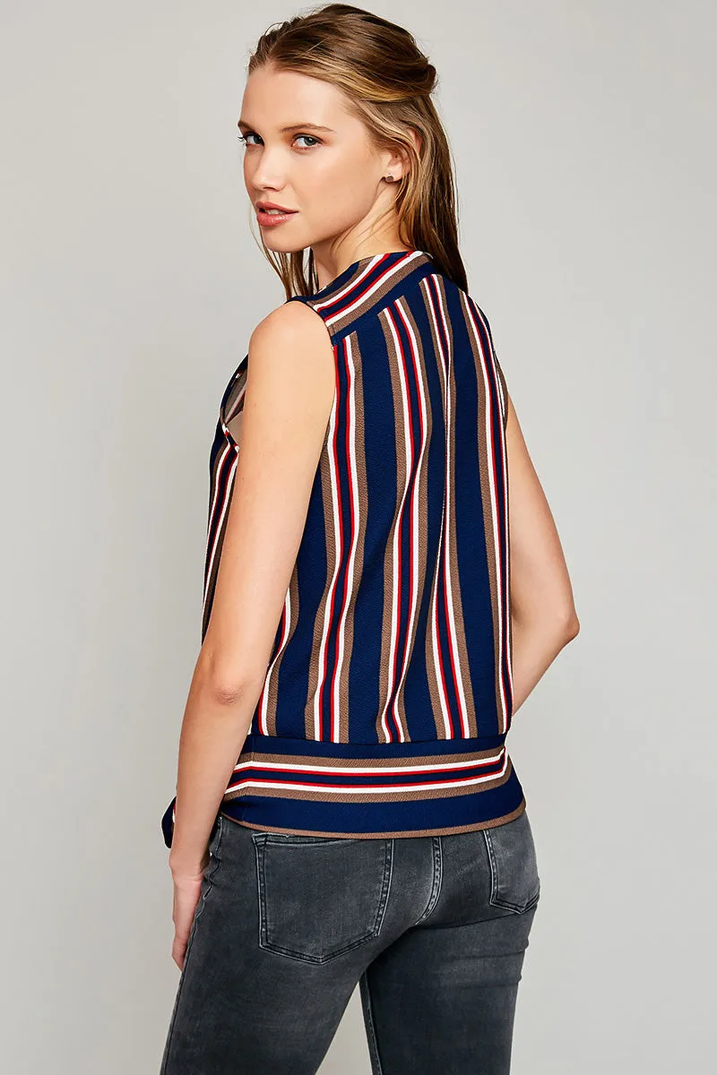 Womens Sleeveless Stripe Wrap Top sold by Hayden product image thumbnail 5