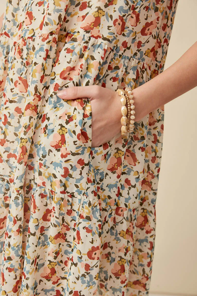 Womens Floral Ruffle Sleeve Smock Detail Dress sold by Hayden product image thumbnail 3