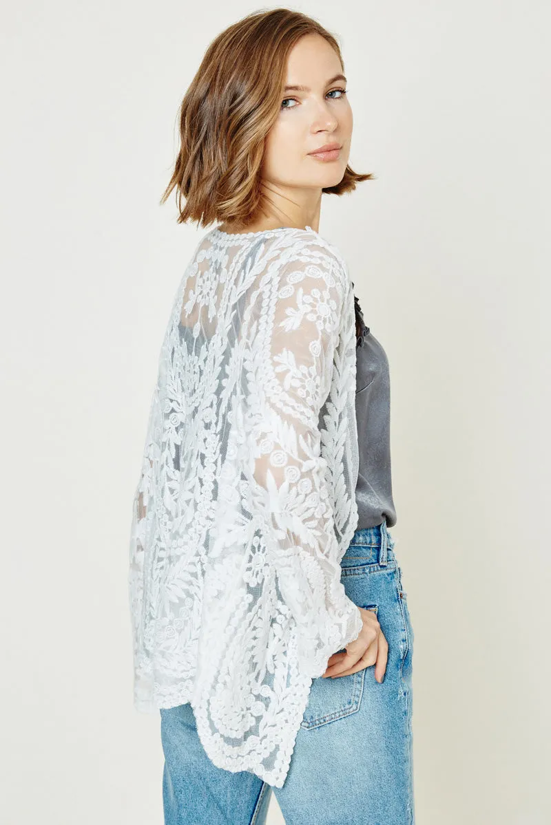 Womens Sheer Floral Lace Cardigan sold by Hayden product image thumbnail 2