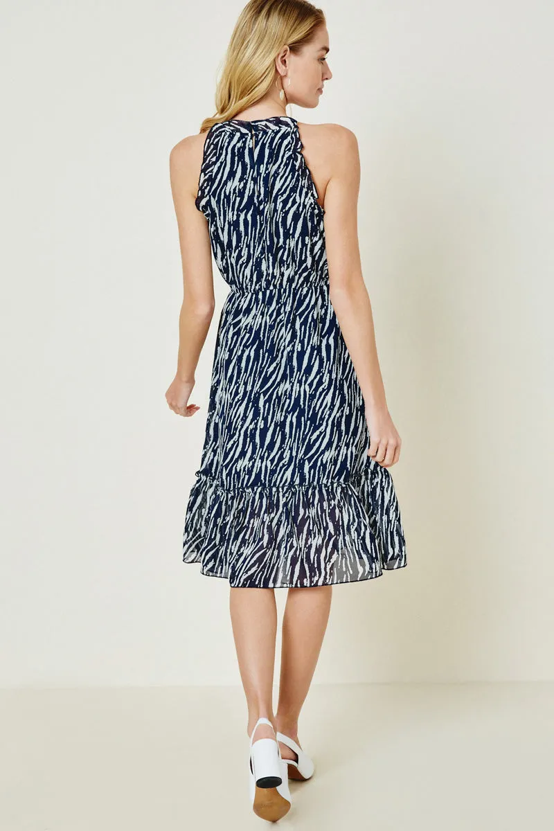 Womens Zebra High-Neck Midi Dress sold by Hayden product image thumbnail 2