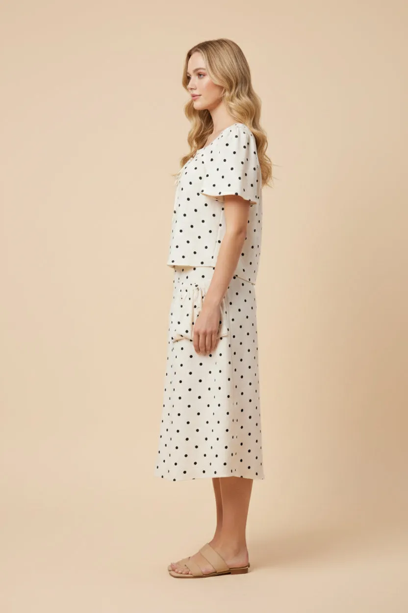 Womens Polka Dot Tie Detail Square Neck Top sold by Hayden product image thumbnail 2