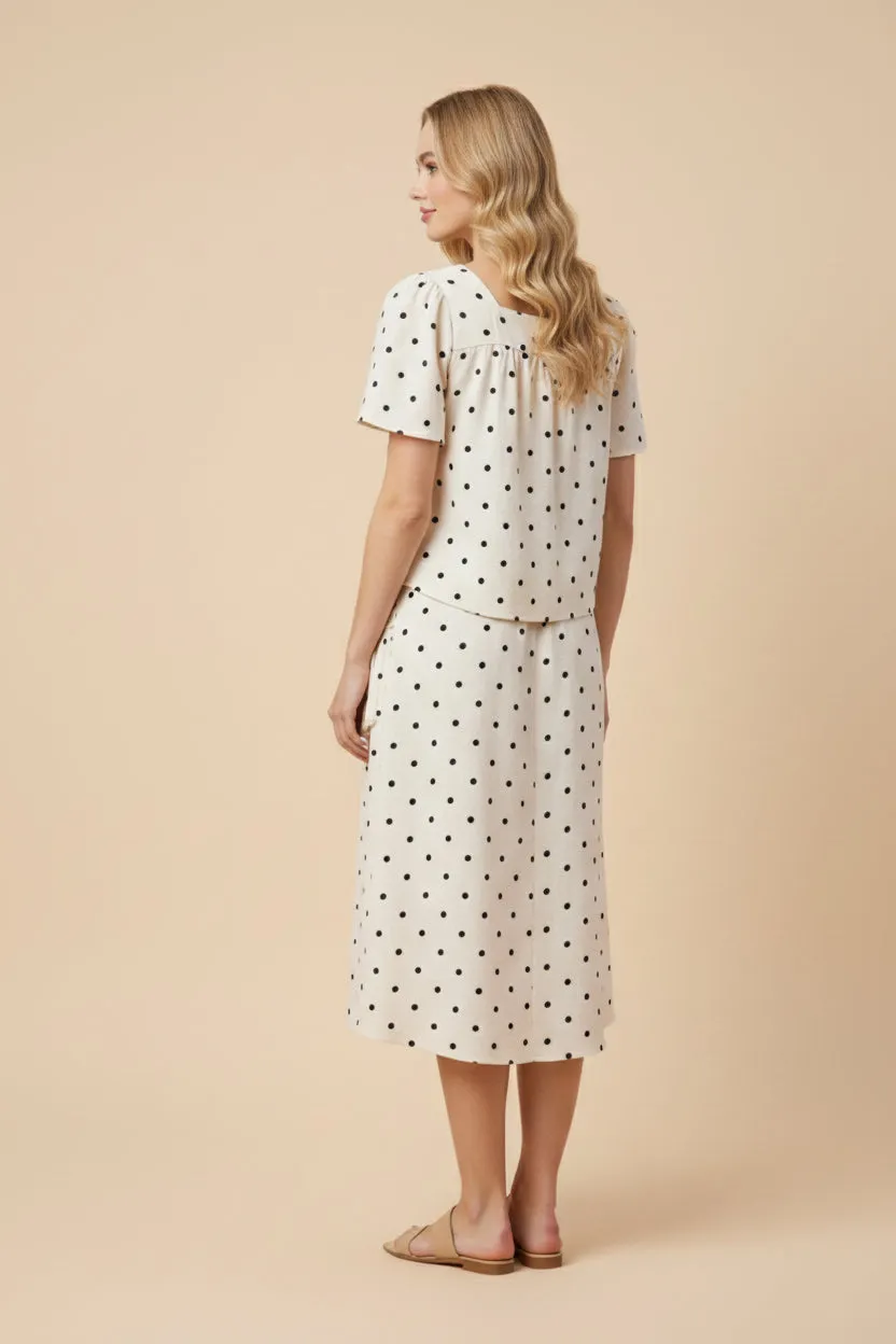 Womens Polka Dot Tie Detail Square Neck Top sold by Hayden product image thumbnail 3