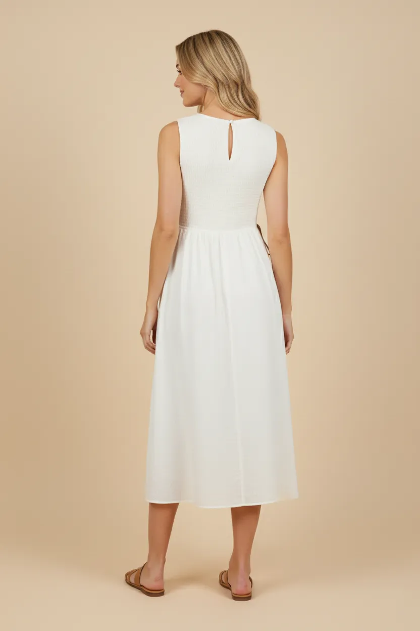 Womens Ribbon Detailed Smocked Tank Dress sold by Hayden product image thumbnail 3