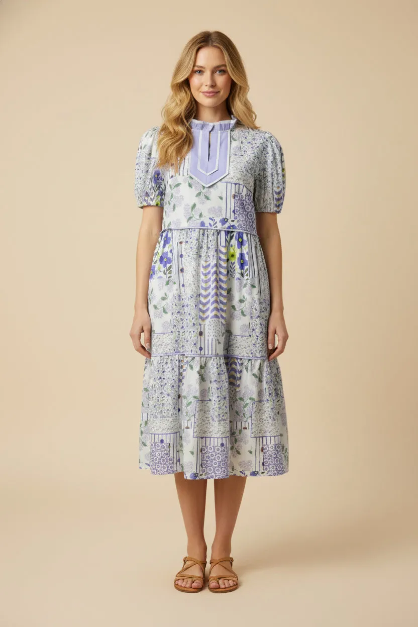 Womens Contrast Trimmed Ruffle Collar Dress sold by Hayden
